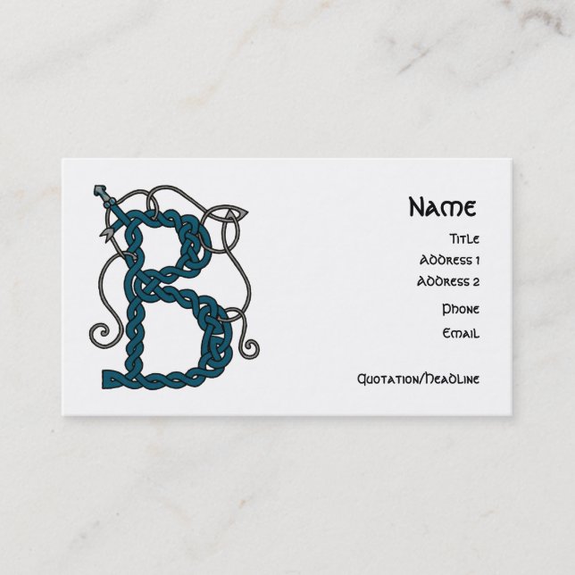 Celtic Letter B business cards (Front)