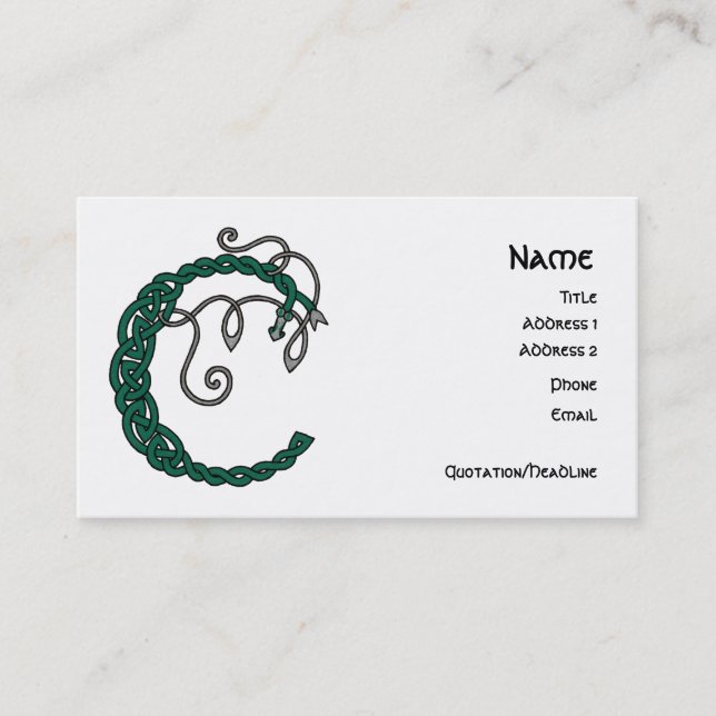 Celtic Letter C business cards (Front)