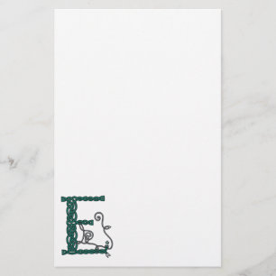Celtic Letter E stationery
