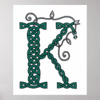 Celtic Letter K print