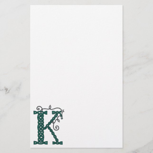 Celtic Letter K stationery (Front)