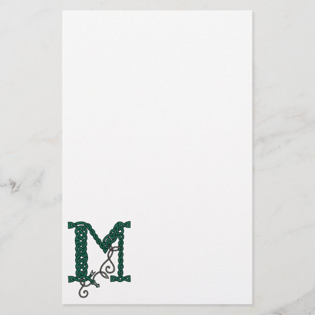 Celtic Letter M stationery (Front)