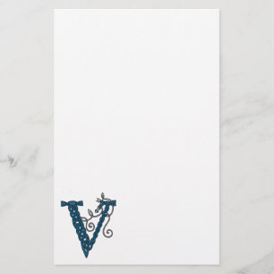 Celtic Letter V stationery