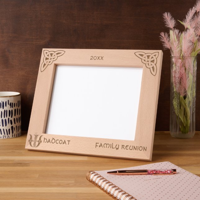 Celtic Letter W Custom Name Etched Frames (Left)