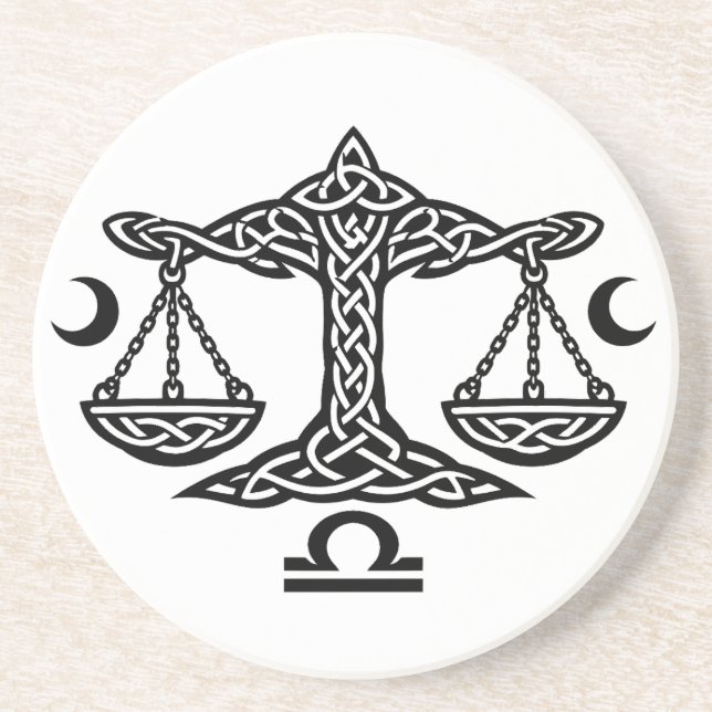    Celtic Libra Scales by BurnsInHell Coaster (Front)