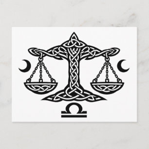 Celtic Libra Scales by BurnsInHell Holiday Postcard