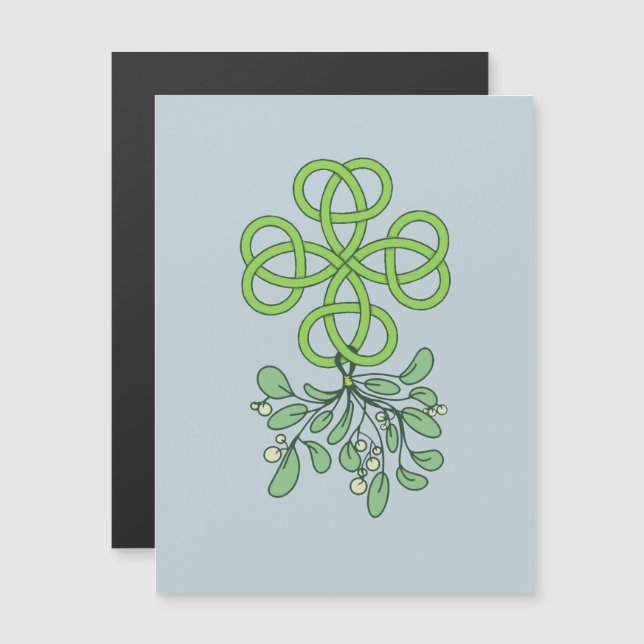 Celtic Love knot with Mistletoe Magnetic Invitation (Front/Back)
