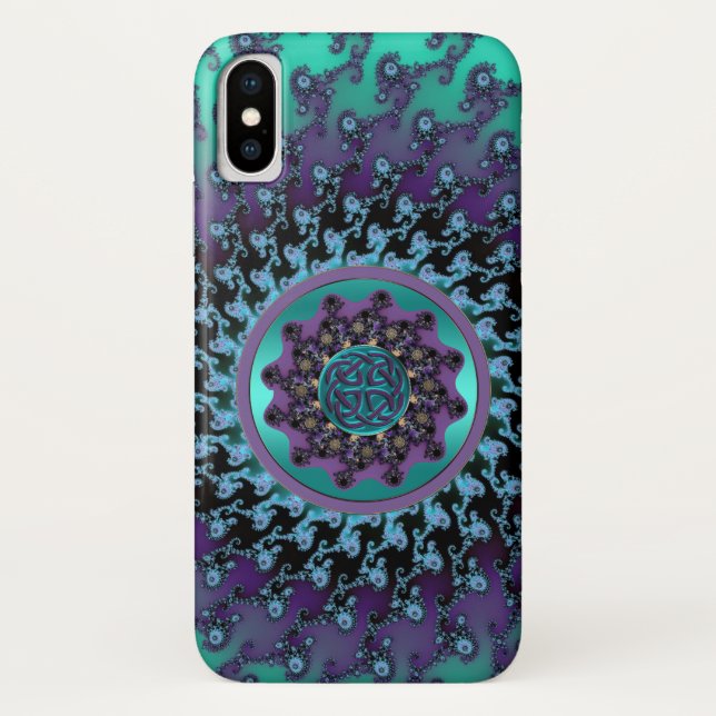 Celtic Mandala on Colourful Fractal Case for (Back)