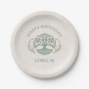 Celtic Mediaeval Fantasy Birthday Paper Plate