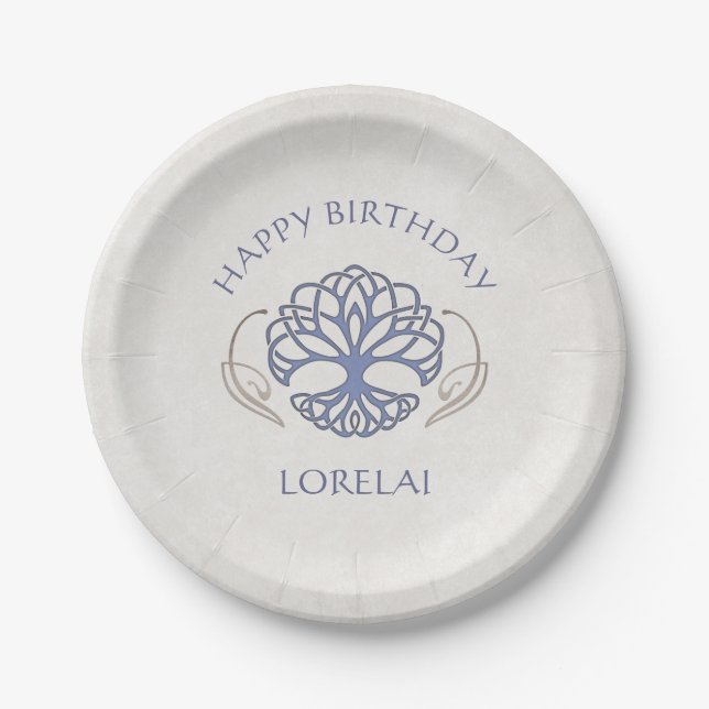 Celtic Mediaeval Fantasy Birthday Paper Plate (Front)