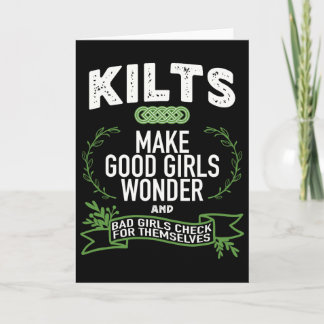 Celtic Men In Kilts Women Wonder Joke St. Patricks Card