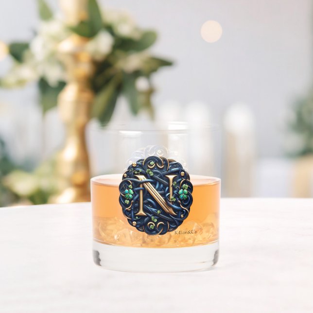 Celtic Monogram Rocks Glass Set (Insitu (Wedding))