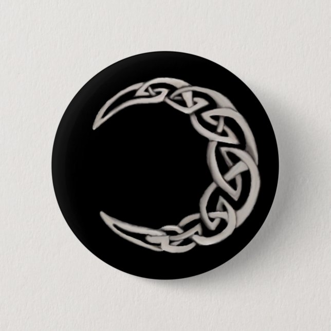 Celtic moon 6 cm round badge (Front)