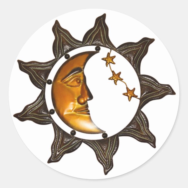 Celtic Moon Classic Round Sticker (Front)