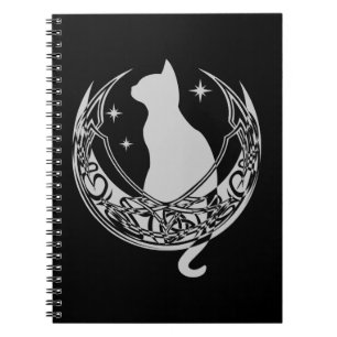 Celtic Moon   Night Cat Stars Notebook