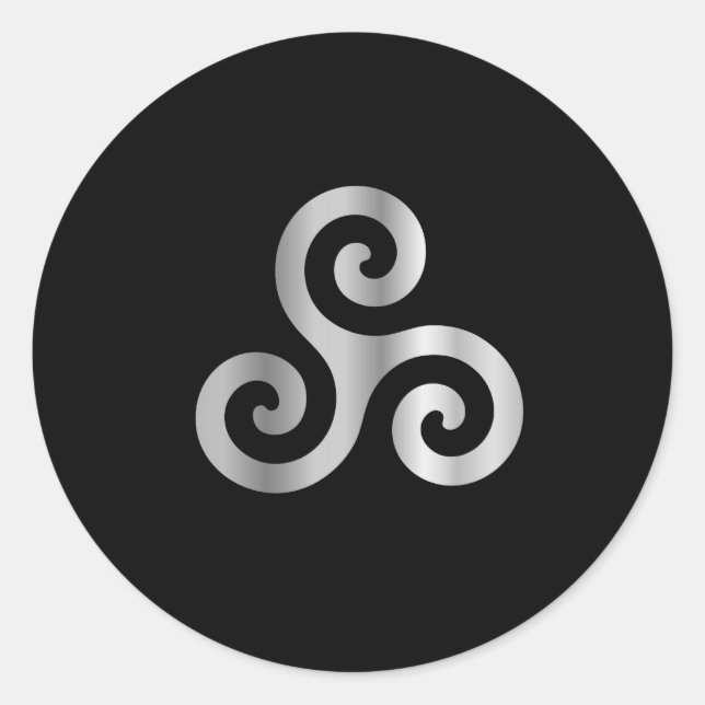 Celtic Neopaganism triple spiral triskelion.jpg Classic Round Sticker (Front)