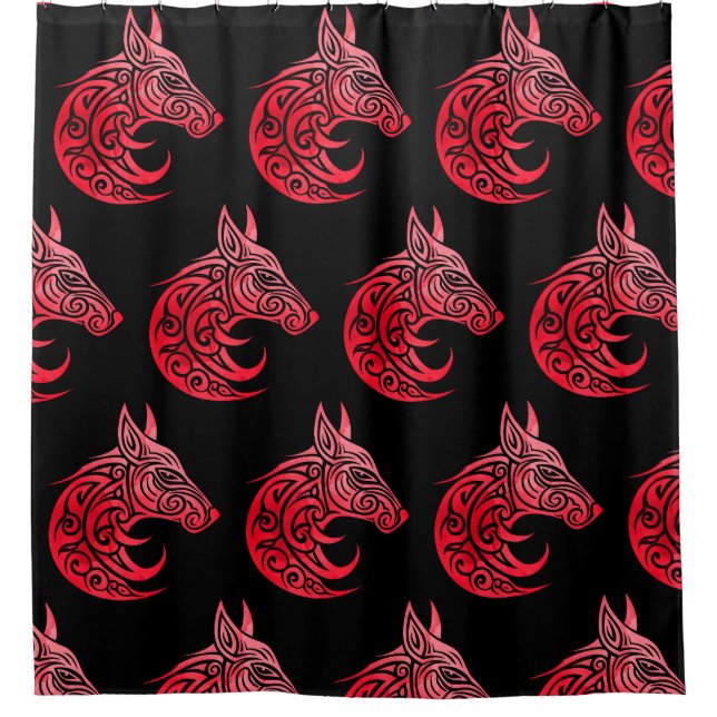 Celtic Nordic Fox Shower Curtain (Front)