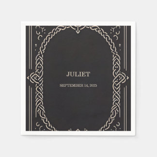 Celtic Nordic Fun Mediaeval Scroll Bridal Shower Napkin