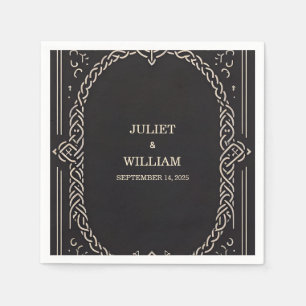 Celtic Nordic Mediaeval Scroll Viking Wedding  Napkin