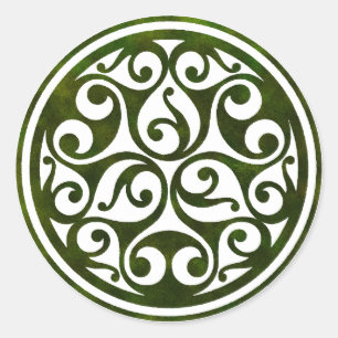 Celtic ornament design from mosspathstoneworks.com classic round sticker