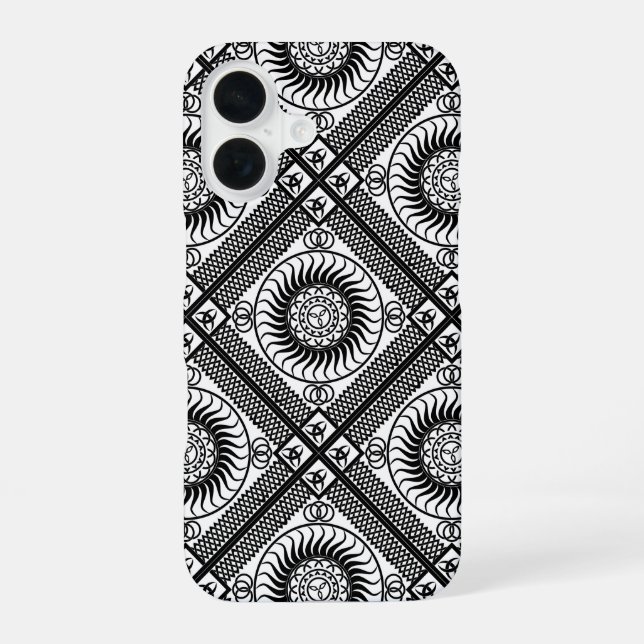 Celtic ornament diagonal iPhone 16 case (Back)