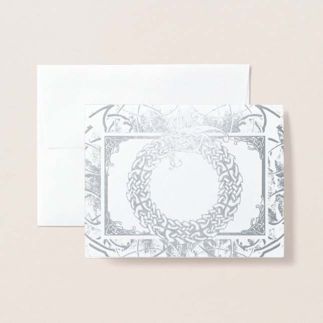 Celtic Ouroboros (Blank Inside) Foil Card (Front With Envelope)