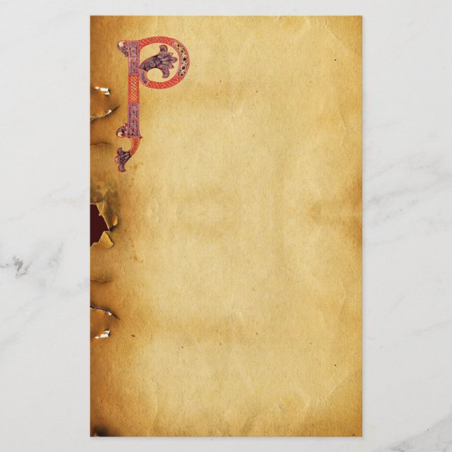 CELTIC P MONOGRAM PARCHMENT STATIONERY (Front)