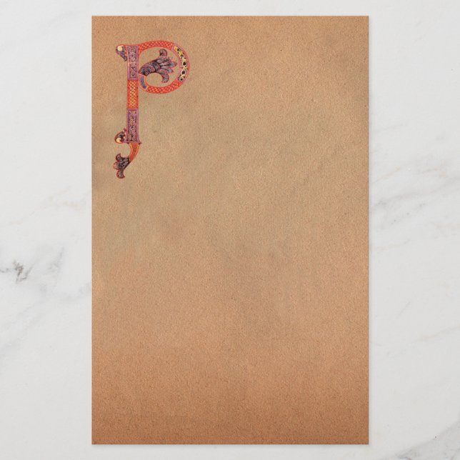 CELTIC P MONOGRAM PARCHMENT STATIONERY (Front)