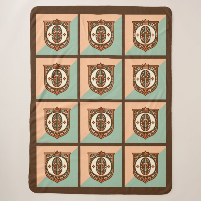 Celtic Pastel Letter "O" Large Fleece Blanket  (Front)