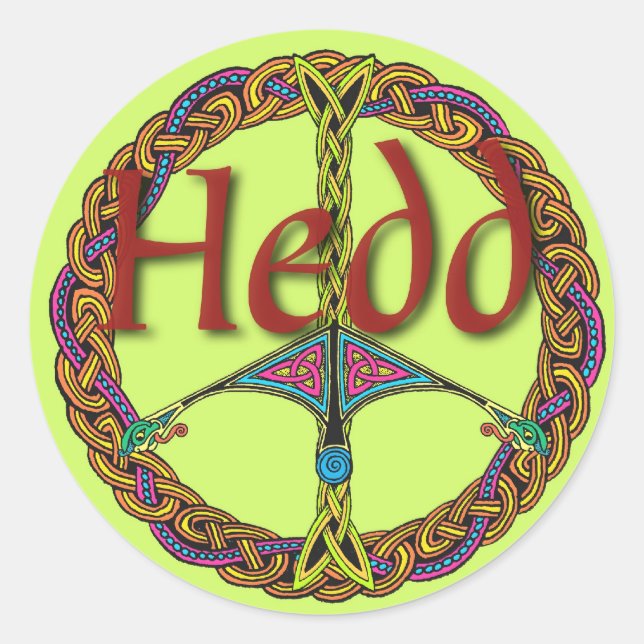 Celtic Peace Sign Sticker in Welsh (Front)