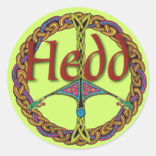 Celtic Peace Sign Sticker in Welsh
