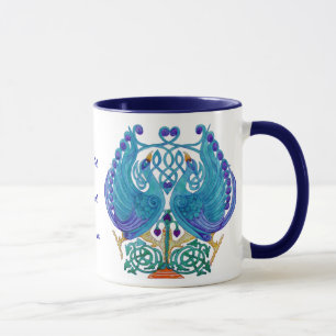 Celtic Peacocks Royal Ringer Mug