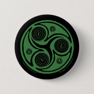 Celtic Pins and Buttons, Irish Triskel Spiral #2