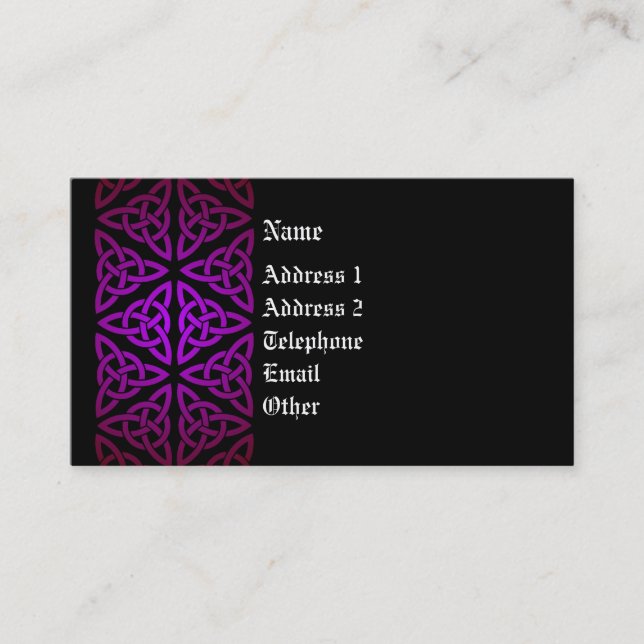 Celtic Profile Card - Purple and Black (Front)