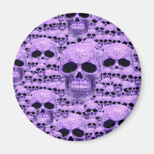 Celtic purple skull collage magnet