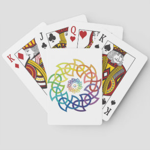 Celtic Rainbow Knotwork Rings Playing Cards