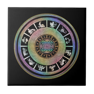 Celtic Rainbow Zodiac Mandala Tile