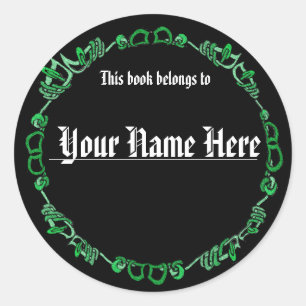 Celtic Ring Bookplate Classic Round Sticker