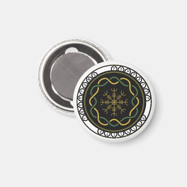 Celtic Runes 3 Magnet (Round) (Front/Back)
