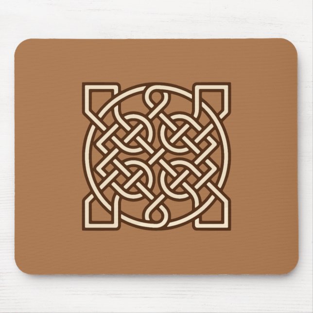 Celtic Sailor's Knot, Camel Tan, Cream and Brown  Mouse Mat (Front)
