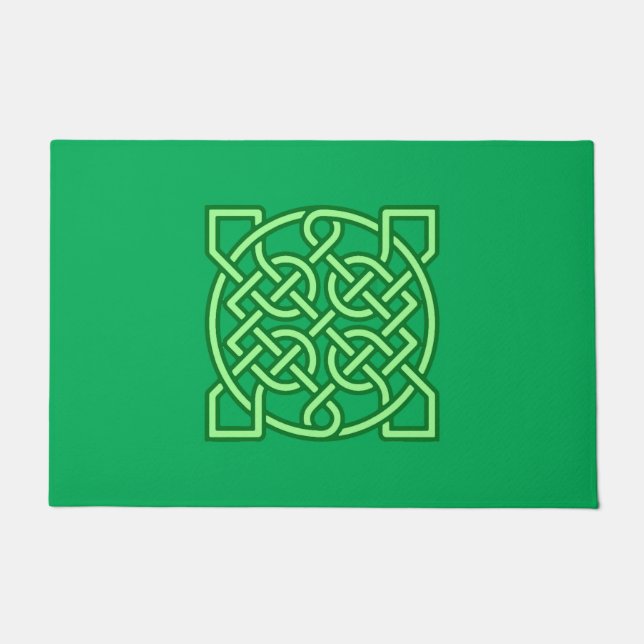 Celtic Sailor's Knot, Emerald and Lime Green   Doormat (Front)