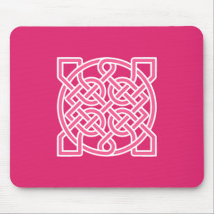 Celtic Sailor's Knot, Fuchsia Pink and White  Mouse Mat