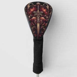Celtic Scottish Red and Bronze Sword Golf Head Cover