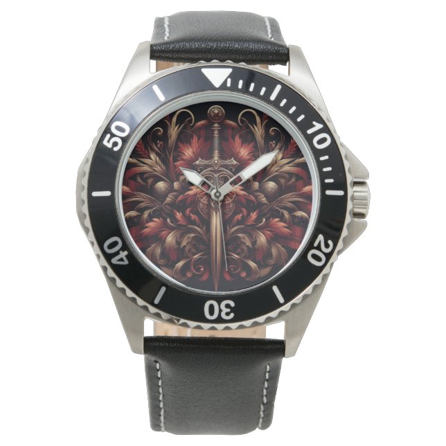 Celtic Scottish Red and Bronze Sword Watch (Front)