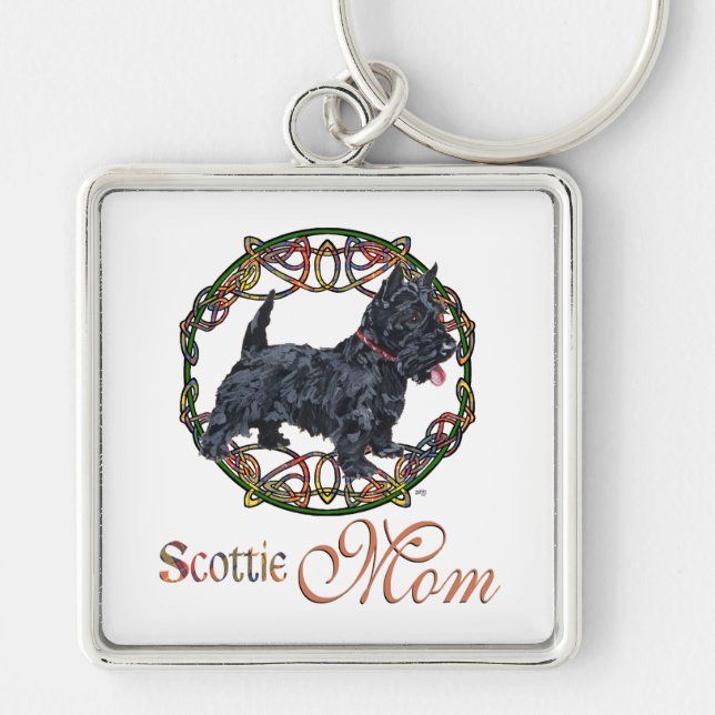 Celtic Scottish Terrier Mother Key Ring (Front)