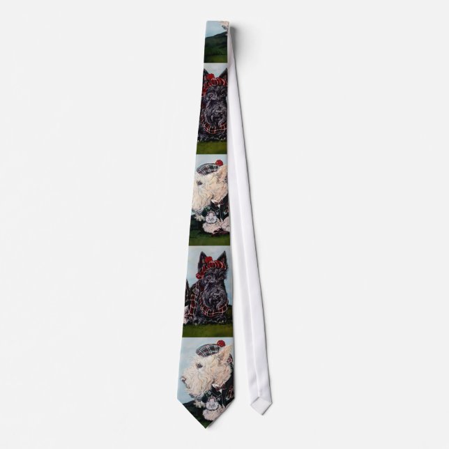 Celtic Scottish Terriers Tie (Front)