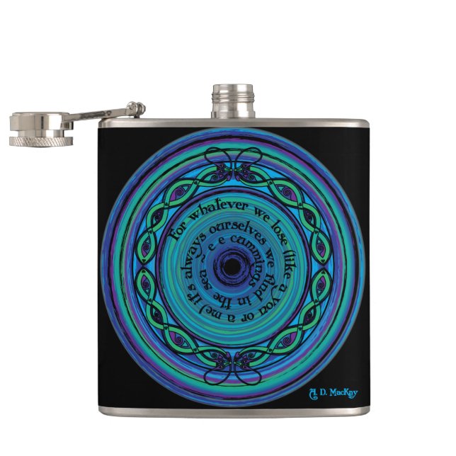 Celtic Sea Serpents Hip Flask (Opened)