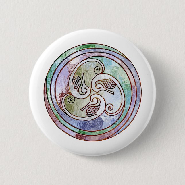 celtic seahorses 6 cm round badge (Front)
