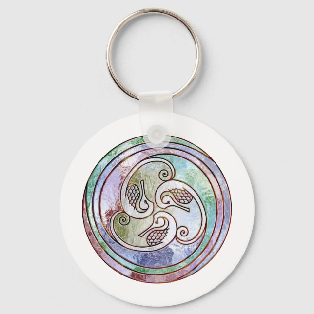 celtic seahorses key ring (Front)