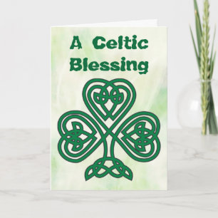 Celtic shamrock blessing greeting card